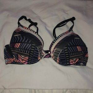 PINK tribal design push up bra